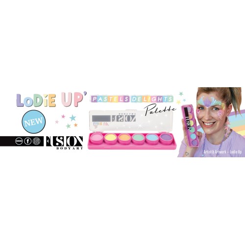 Fusion Body Art Lodie Up Pastels Delight Palette (FUSION -PASTELS DELIGHTS **PALETTE**)